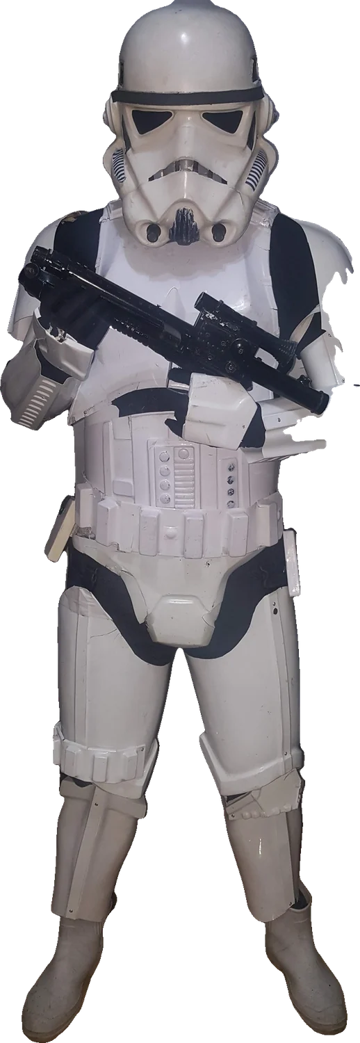Wayne Mendes caracterizado como Stormtrooper