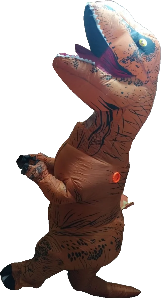 Wayne Mendes caracterizado como T-Rex